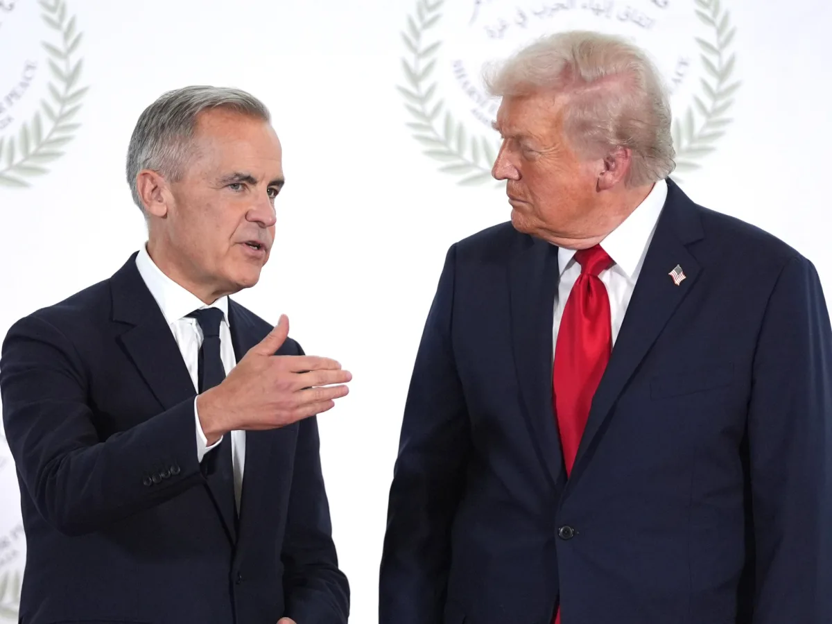 Donald Trump and Mark Carney amid rising US-Canada tariff tensions