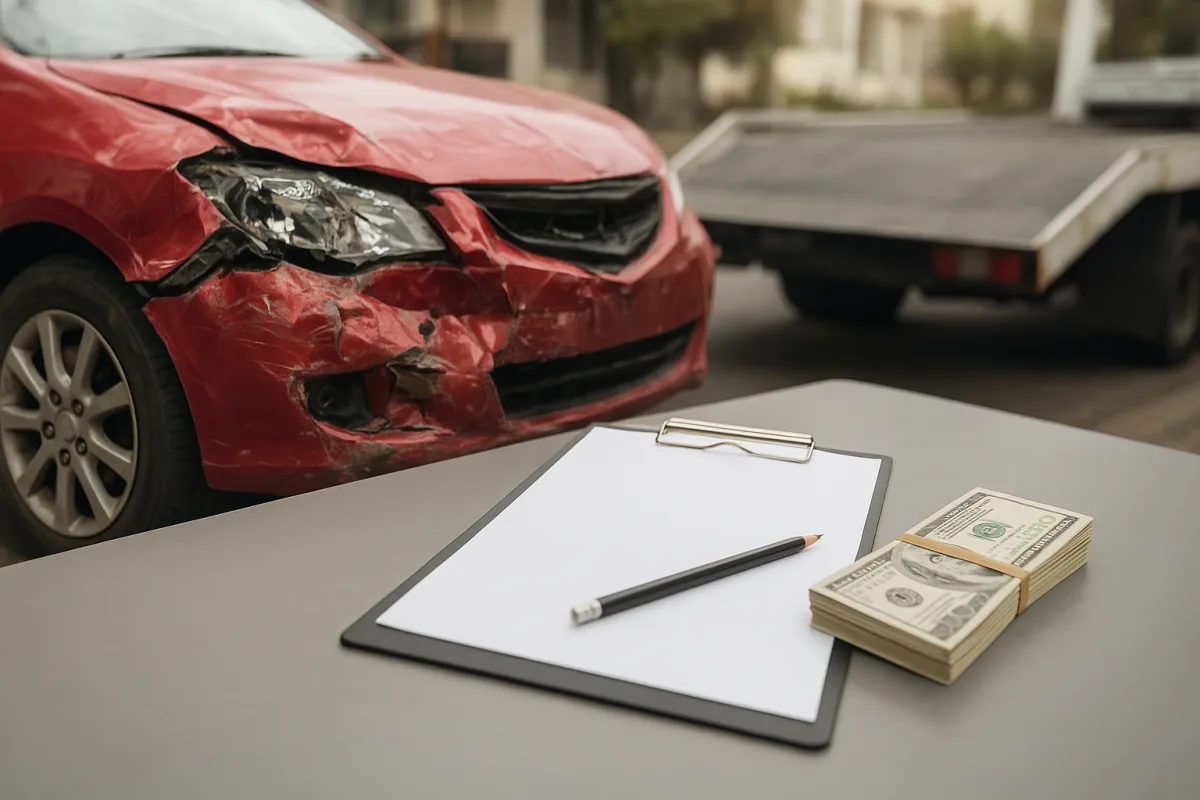 Revisión de un coche de segunda mano con historial de siniestro total