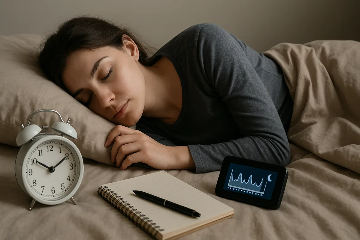 Gece boyunca NREM ve REM evrelerinin sırasını gösteren uyku döngüsü görseli