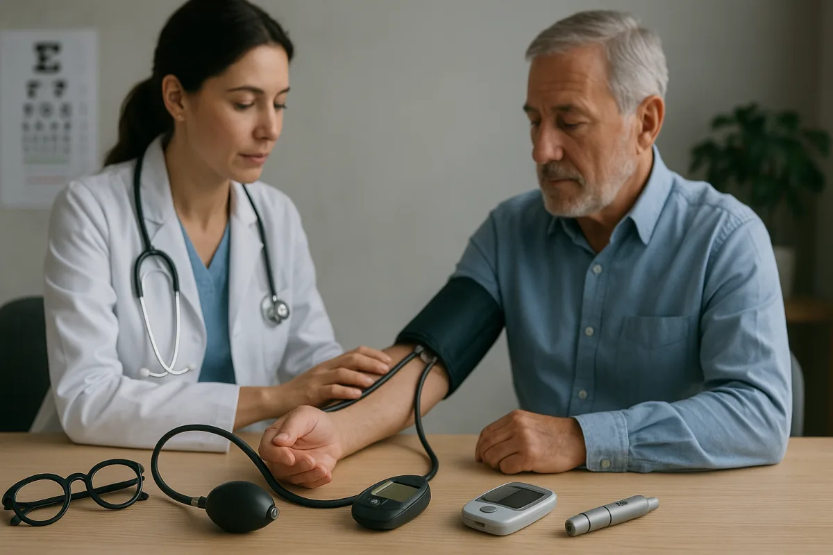 Doctor planning a health screening and checkup by age