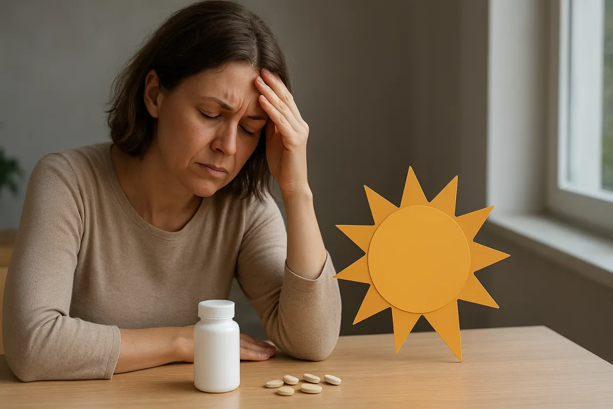 Güneş ışığı, beslenme ve yaşam biçiminin D vitamini düzeyi üzerindeki etkisini anlatan görsel