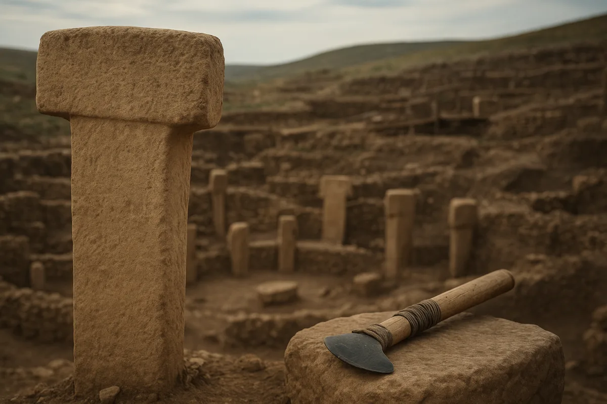 Şanlıurfa’daki Göbeklitepe ve Taş Tepeler alanlarında T biçimli dikili taşların genel görünümü