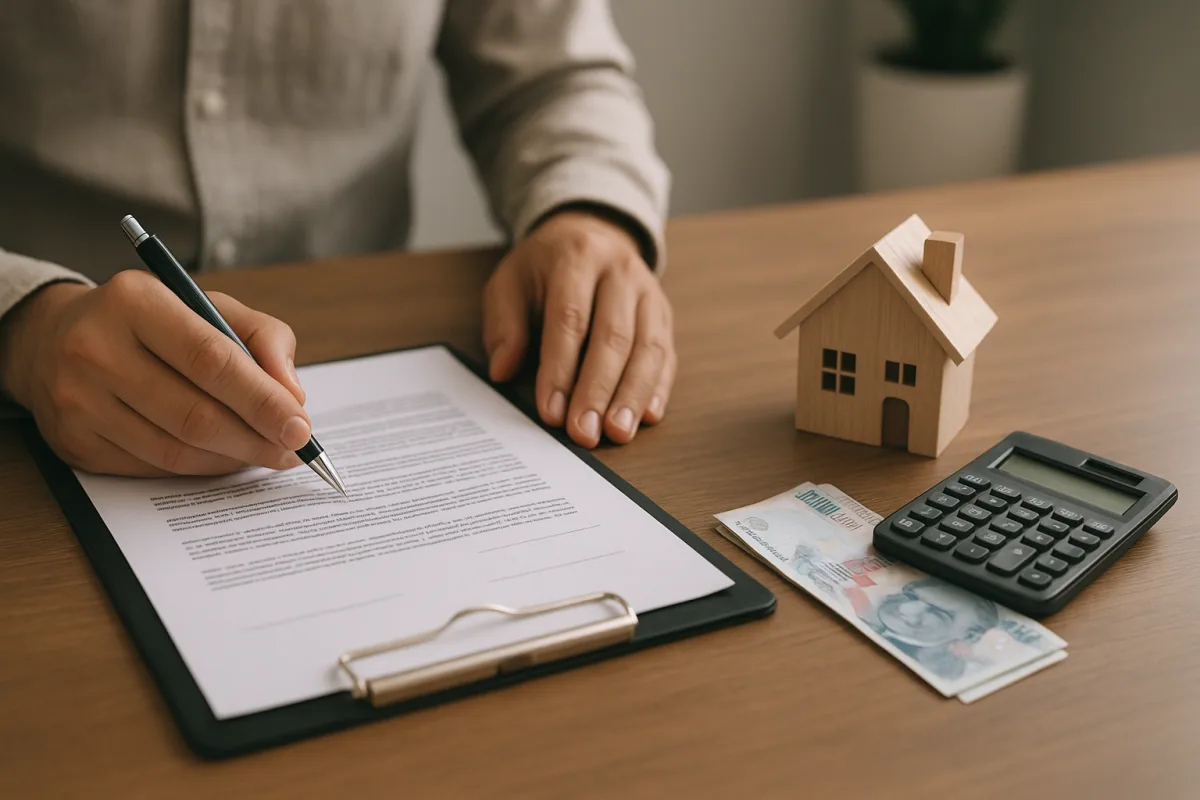 Tenant and landlord reviewing a lease renewal rent increase