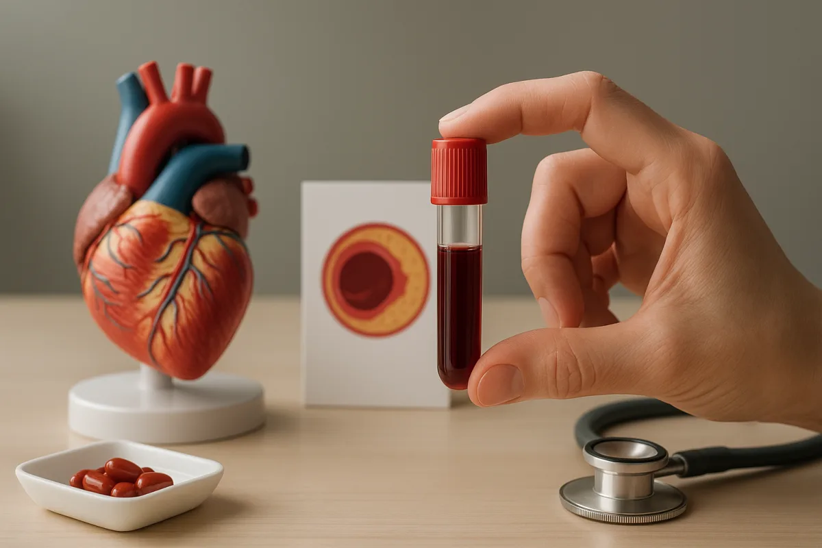 Kan tahlili sonuçlarında LDL, HDL ve trigliserit değerlerini açıklayan sağlık görseli