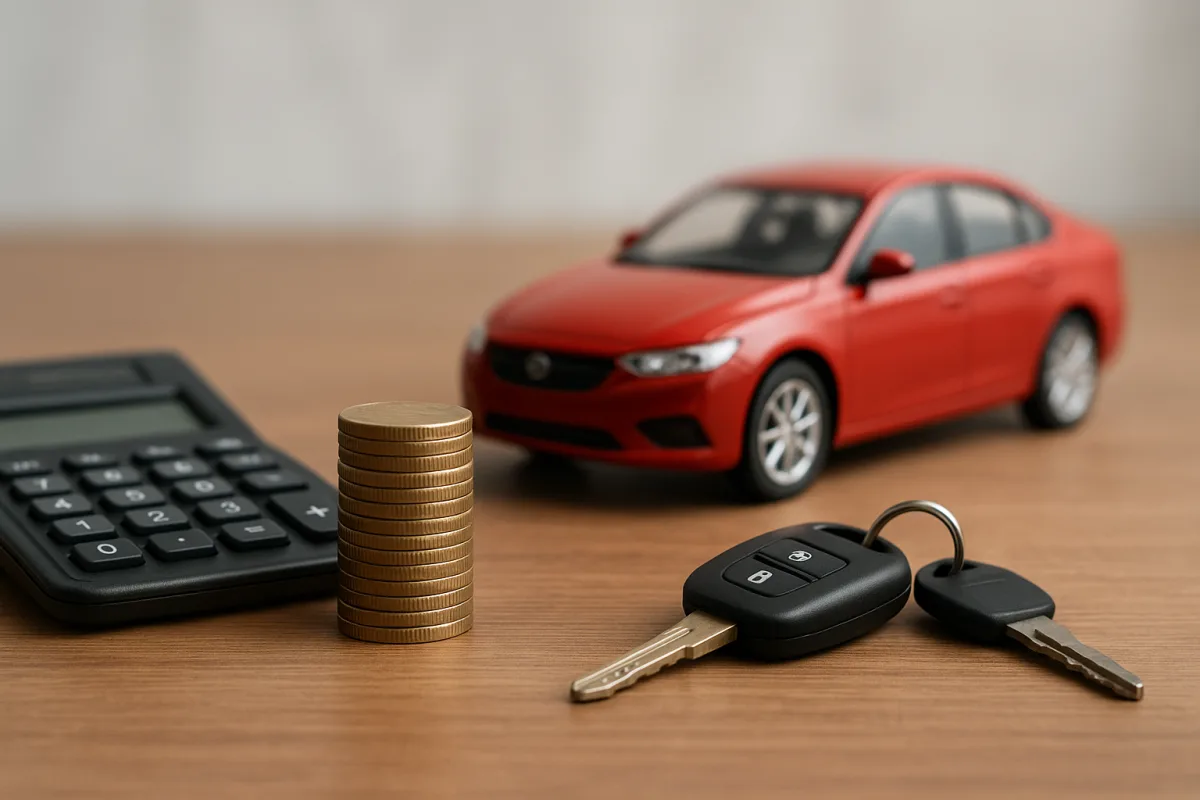 Showroomda sergilenen sıfır otomobiller ve fiyat etiketleri üzerinde vergi hesabı vurgusu