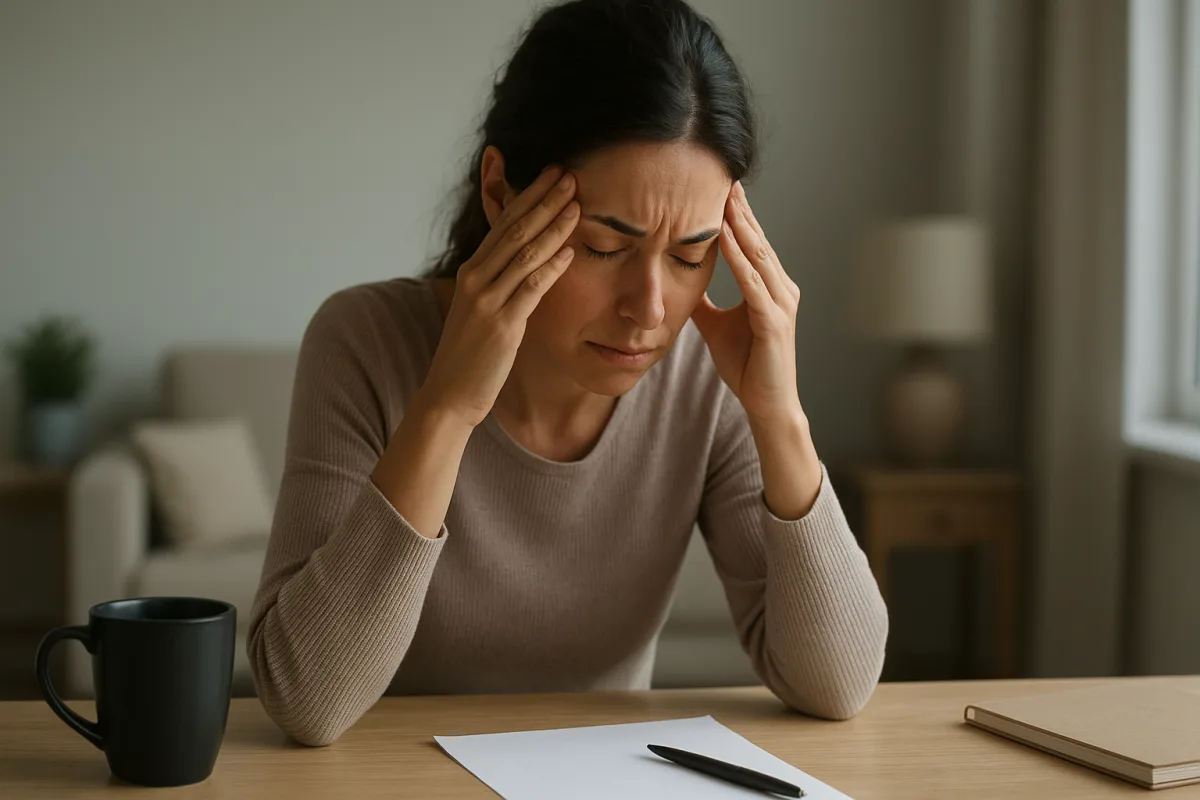 Person experiencing physical symptoms of stress
