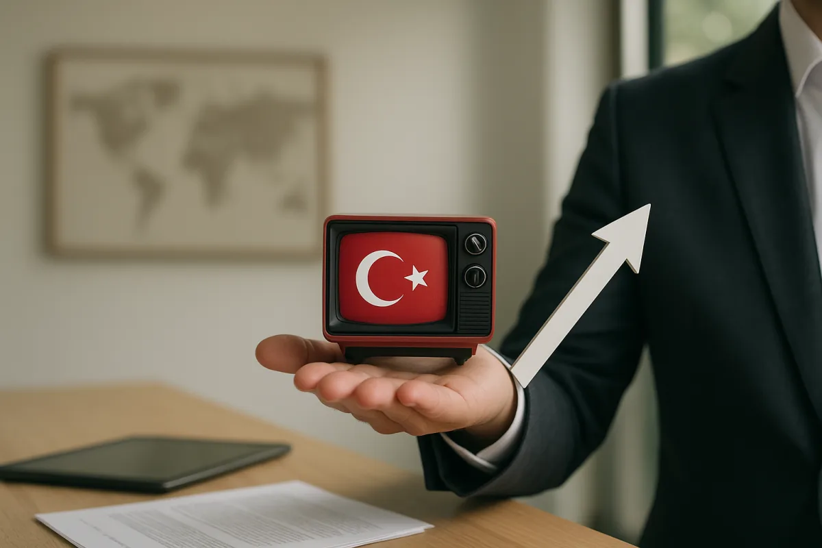 Uluslararası pazarda Türk dizilerinin satış, dublaj ve distribütör sürecini anlatan temsili görsel