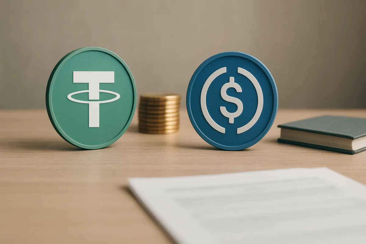 USDT ve USDC için rezerv raporu, parite ve depeg riskini anlatan karşılaştırmalı görsel