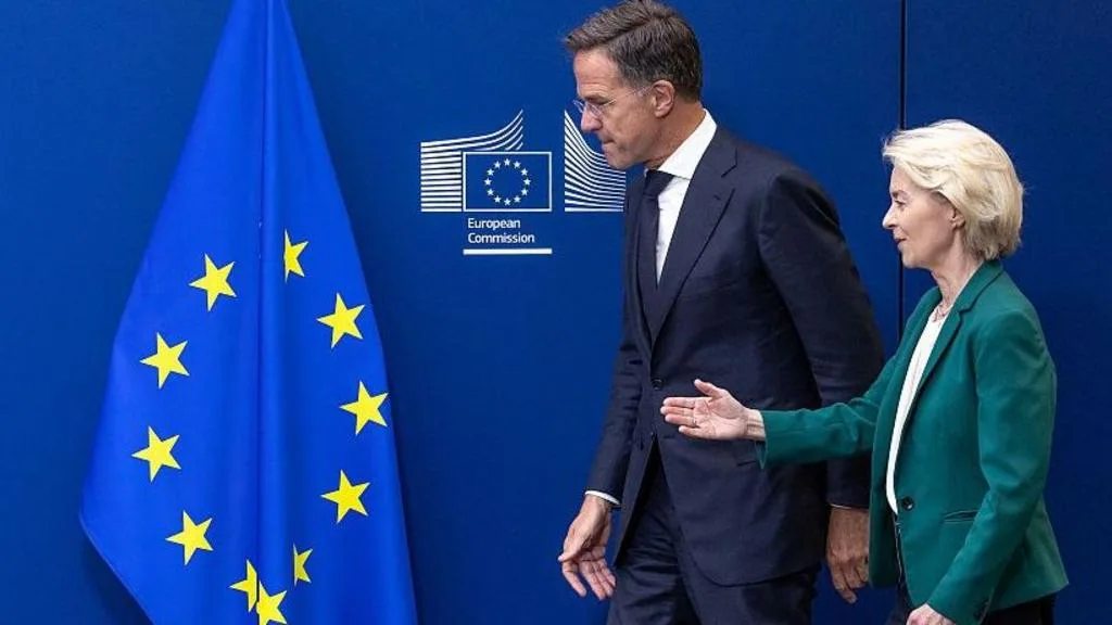 Ursula von der Leyen y Mark Rutte tras el caso del ataque en Leipzig