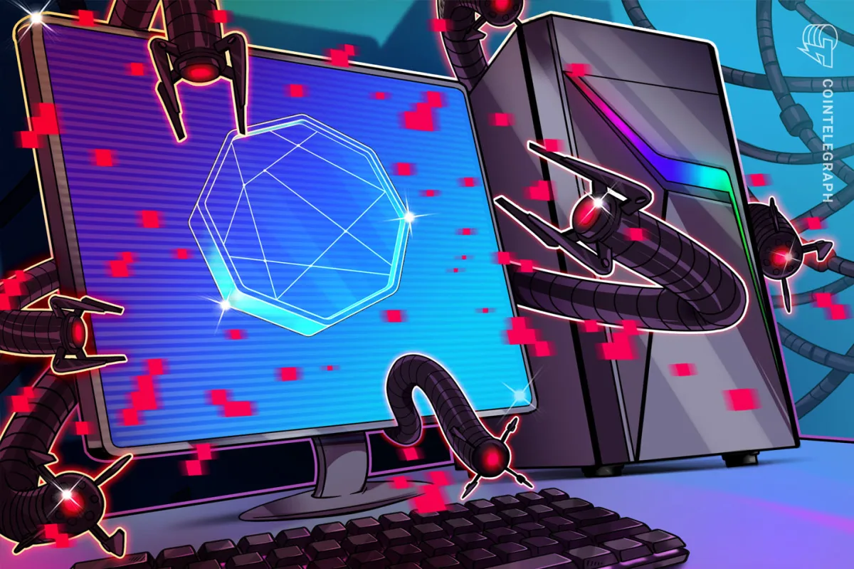 Cybersecurity graphic showing a botnet and crypto theft investigation