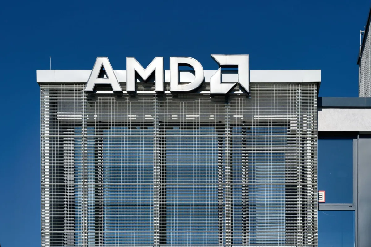 AMD stock chart showing strong gains against the Dow Jones