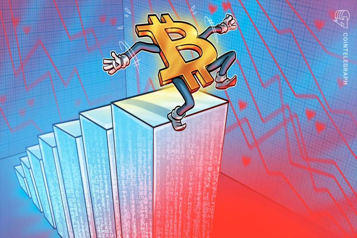 Bitcoin price chart showing pressure near $77,000
