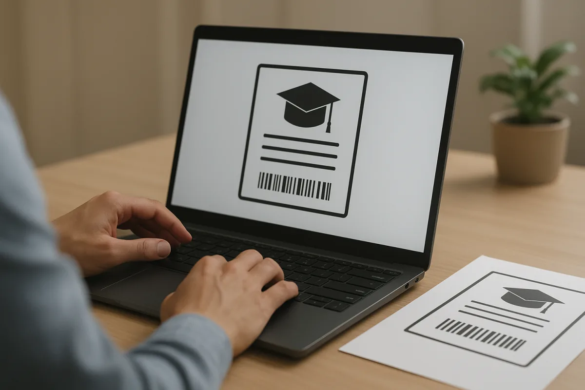 Estudiante revisando en el móvil el certificado digital de e-Devlet