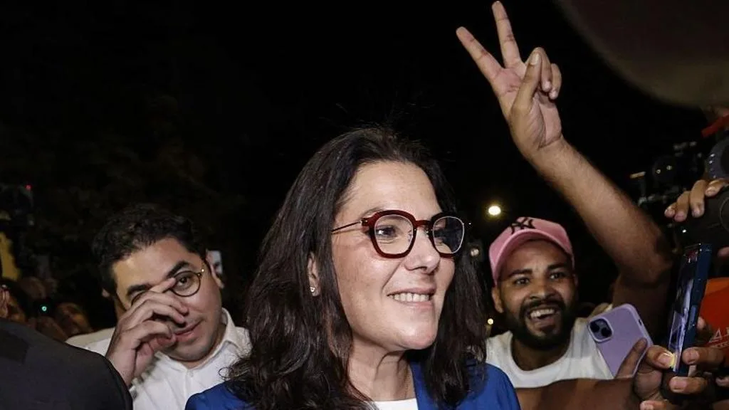 Fatima Zahra El Mansouri speaking after Morocco's election