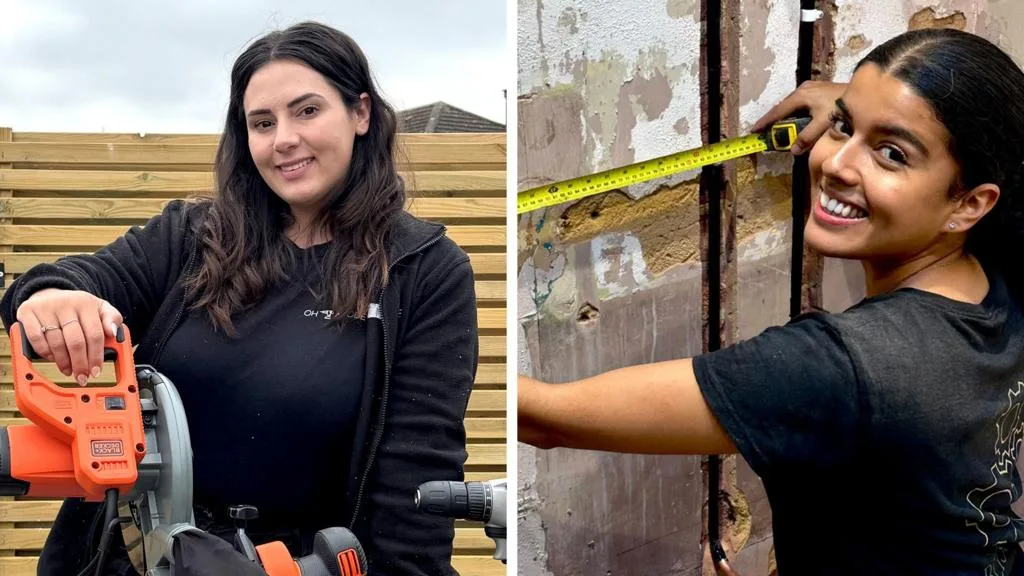 Women working on DIY and plumbing projects in the UK