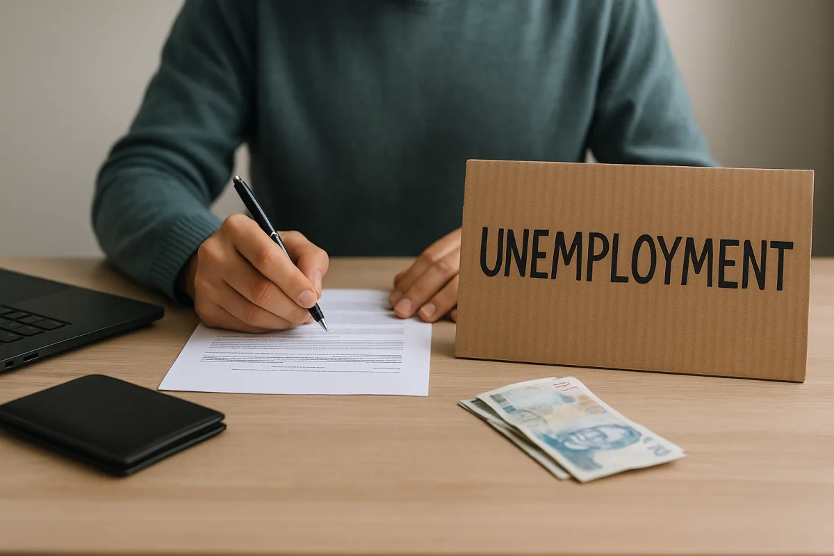 Persona revisando la solicitud de prestación por desempleo en İŞKUR