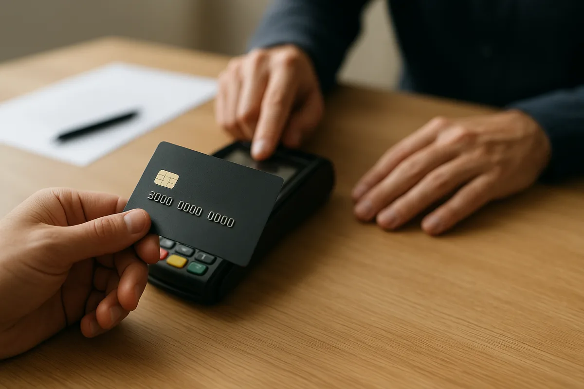 Illustration of a pending credit card transaction on a banking app
