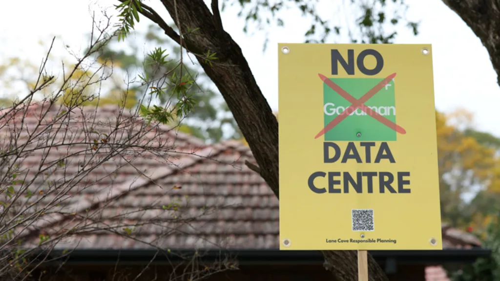 Lane Cove residents and a planned Sydney data centre project site