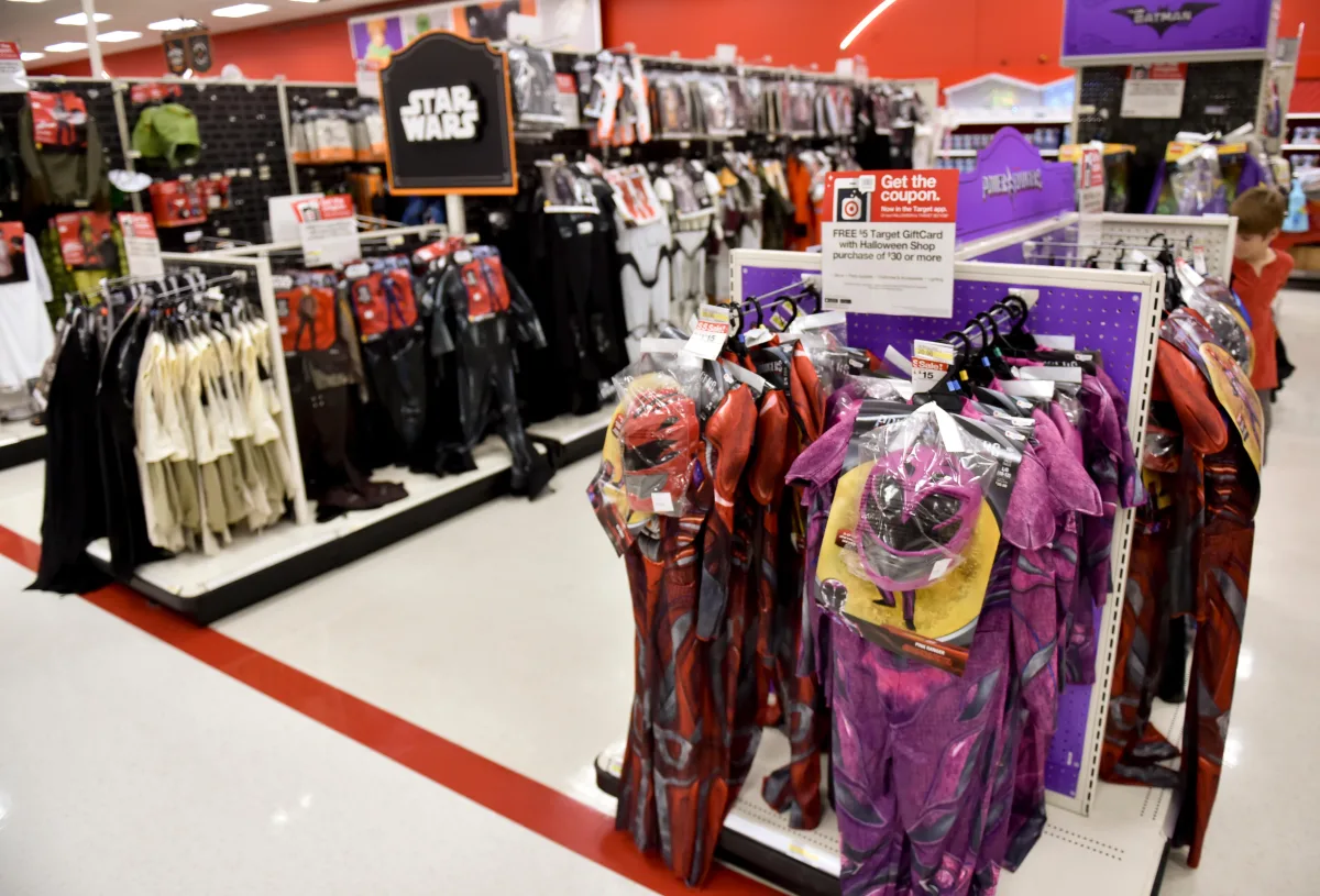 Target store sign and company stock chart