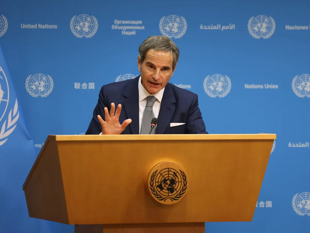 IAEA chief Rafael Grossi speaking about Iran's nuclear facilities