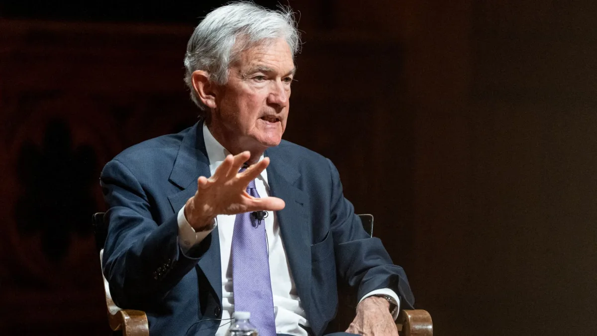 Jerome Powell speaking about the Federal Reserve headquarters renovation