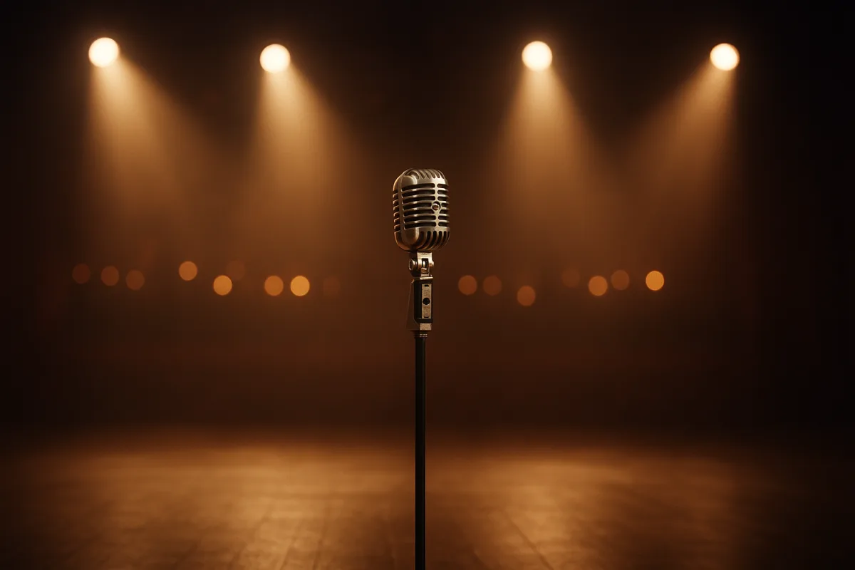 Ankaralı Yasemin'in müzik kariyerini temsil eden sahne odaklı portre görseli