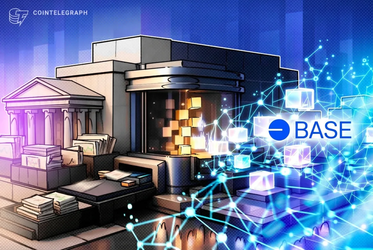 Logo de Base junto a una referencia a activos tokenizados y Ethereum