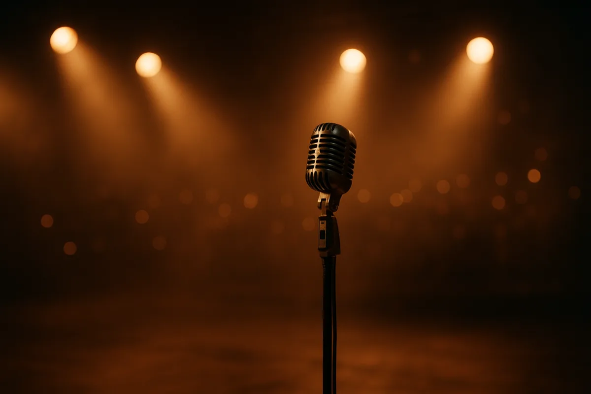 Ben Fero'nun sahnede performans sergilediği bir konser anını betimleyen görsel