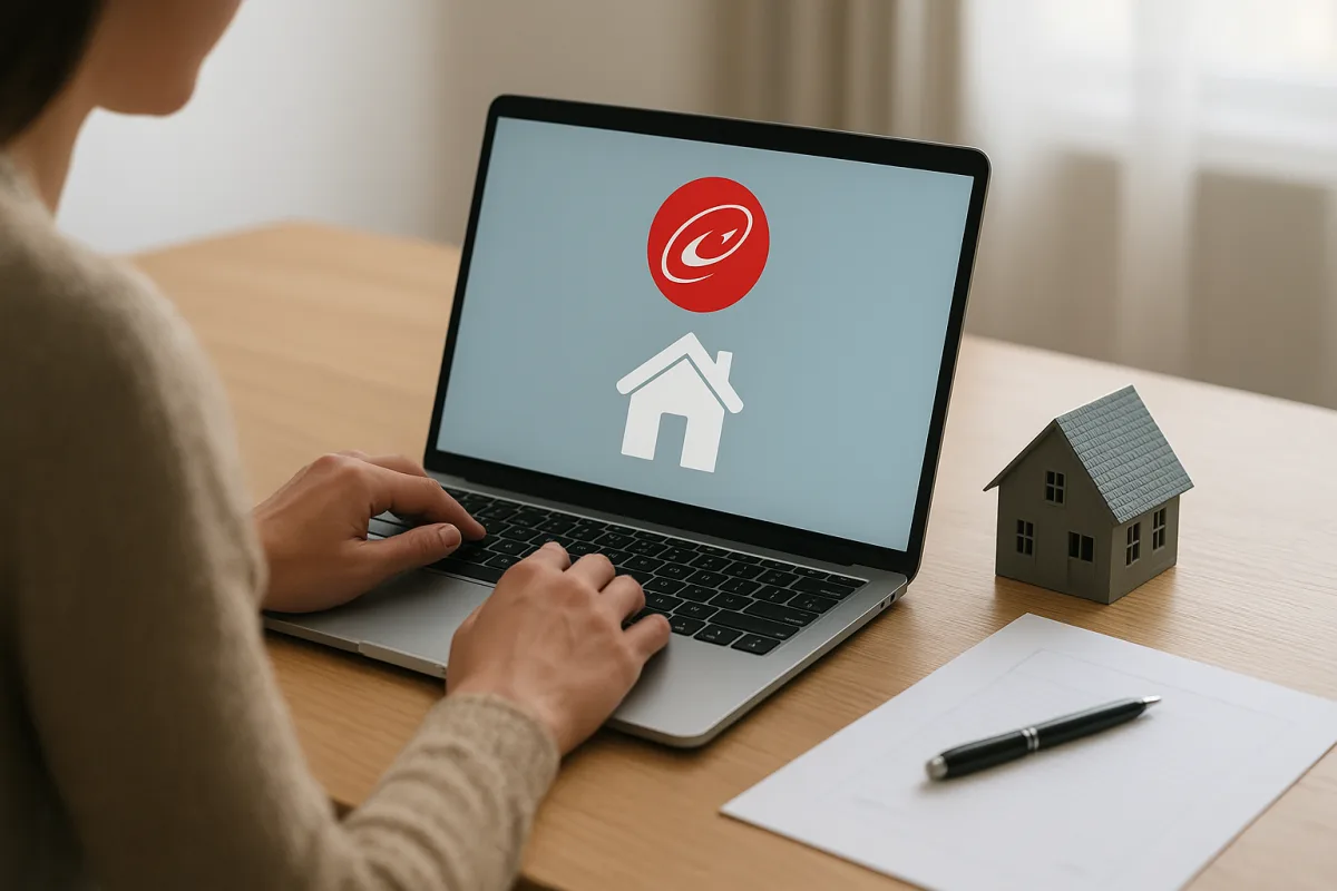 e-Devlet üzerinden adres değişikliği bildirimi ekranını kullanan kişi