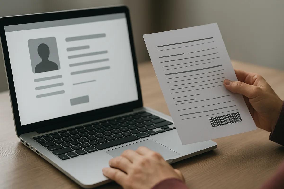 Pantalla de e-Devlet para obtener el certificado de antecedentes con código de barras