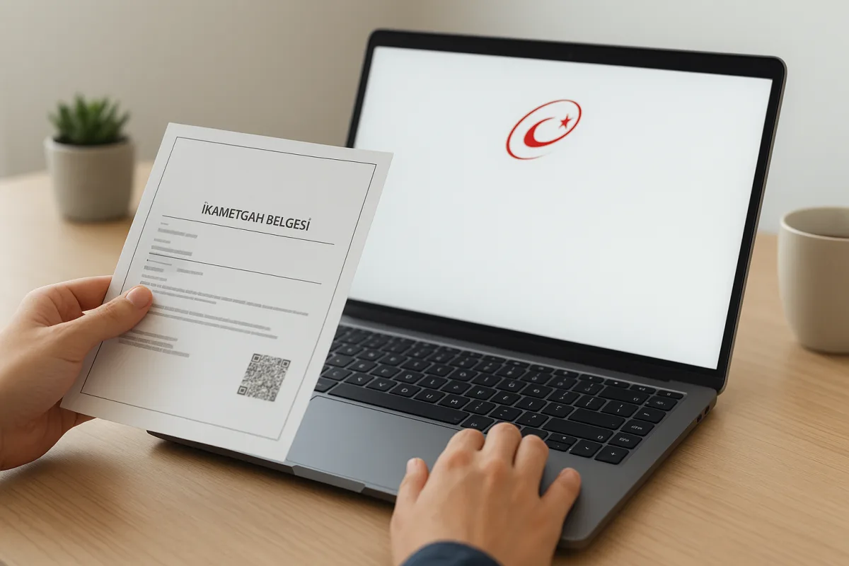 e-Devlet ekranında yerleşim yeri belgesi indirme işlemine ilişkin temsili görsel