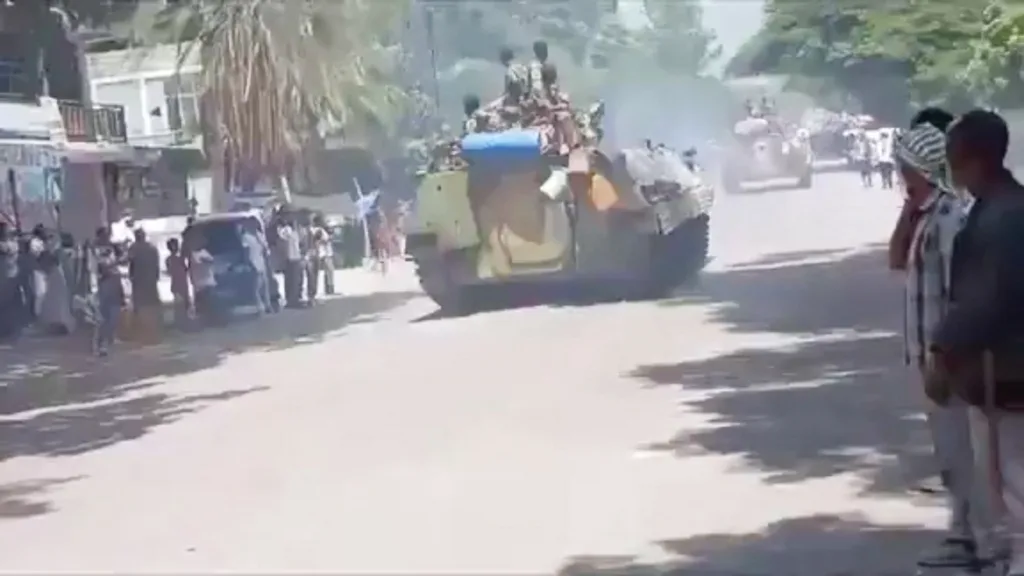 Destroyed street scene in Alamata during fighting in Ethiopia's Tigray region