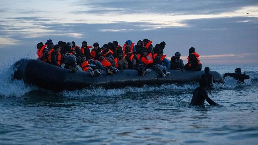 Small boat migrants crossing the English Channel