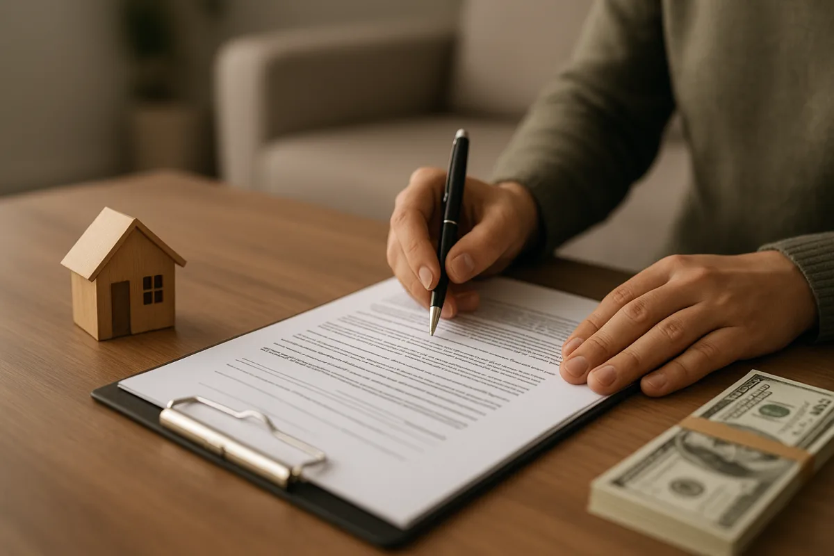 Tenant reviewing a lease renewal agreement