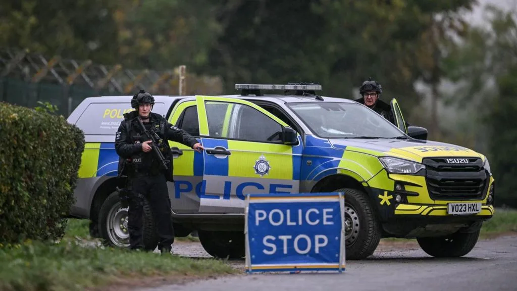 Police investigation near RAF Fairford air base in England