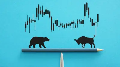 Build-A-Bear store display with stock chart overlay