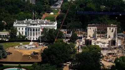 The White House in Washington with the ballroom project at issue