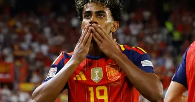 Lamine Yamal celebrates after scoring for Spain against Croatia in Seville