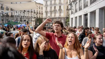 Protesters in Madrid during Spain's housing crisis demonstrations