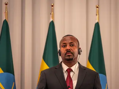 Ethiopian Prime Minister Abiy Ahmed speaking in parliament