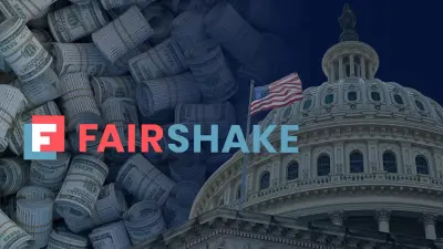 شعار Fairshake مع أوراق اقتراع أميركية