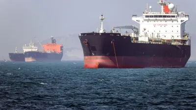 Tankers moving through the Strait of Hormuz amid rising security risks